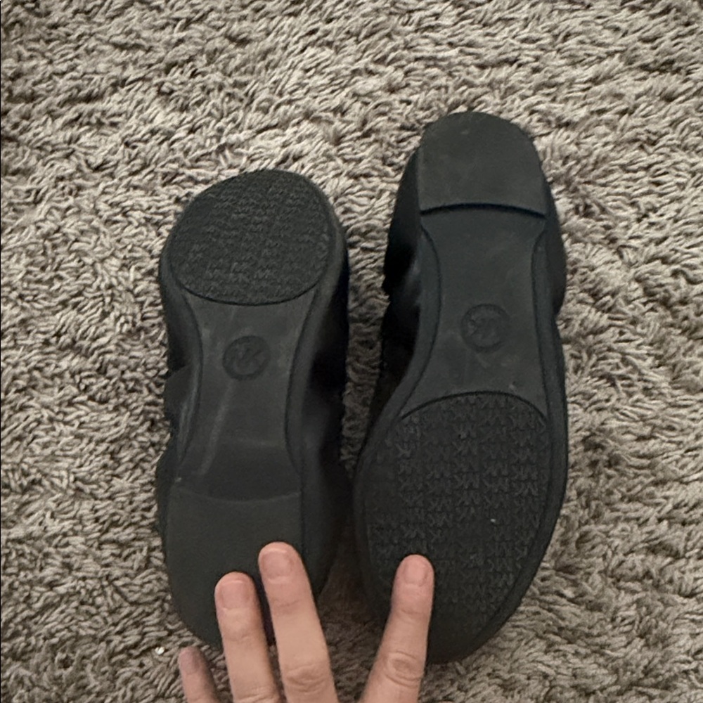 Michael Kors Black Ballet Flats with Gold Emblem - Picture 4 of 4